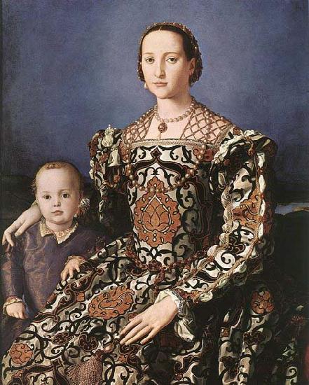 BRONZINO, Agnolo Eleonora of Toledo with her son Giovanni de- Medici oil painting picture